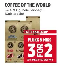 Meny COFFEE OF THE WORLD tilbud