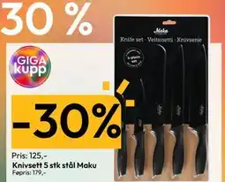 Gigaboks Knivsett 5 stk stål Maku, NOK 125 tilbud
