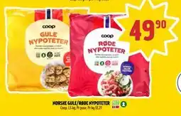 Coop Prix NORSKE GULE/RØDE NYPOTETER, NOK 49.9 tilbud