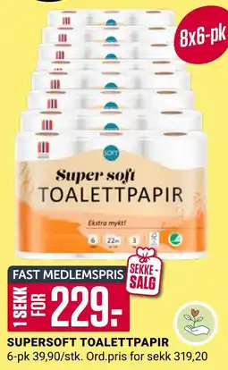 Europris SUPERSOFT TOALETTPAPIR tilbud