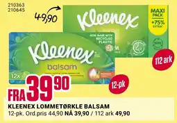 Europris KLEENEX LOMMETØRKLE BALSAM tilbud
