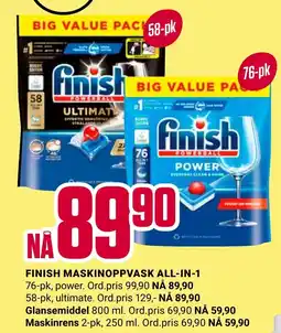 Europris FINISH MASKINOPPVASK ALL-IN-1 tilbud