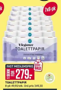 Europris TOALETTPAPIR, Medlemspris tilbud