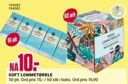 Europris SOFT LOMMETØRKLE, NOK 10 tilbud