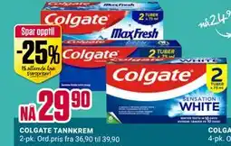 Europris COLGATE TANNKREM, NOK 29.9 tilbud