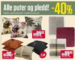 Europris Alle puter og pledd! tilbud