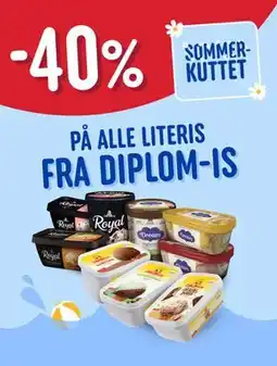 Rema 1000 40% På alle literis fra Diplom-is tilbud