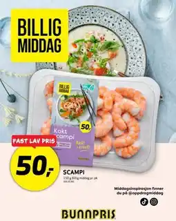 Bunnpris SCAMPI, NOK 50 tilbud