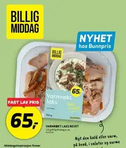 Bunnpris Varmrøkt laks, NOK 65 tilbud