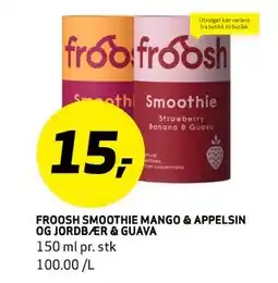 Bunnpris FROOSH SMOOTHIE MANGO & APPELSIN OG JORDBÆR & GUAVA, NOK 15 tilbud