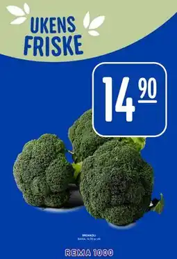 Rema 1000 BROKKOLI, NOK 14.9 tilbud