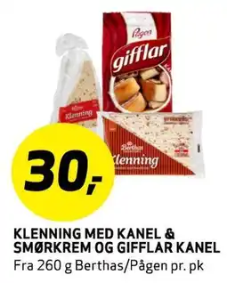 Bunnpris KLENNING MEDKANEL & SMØRKREM OG GIFFLAR KANEL, NOK 30 tilbud