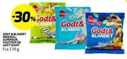 Bunnpris GODT & BLANDET ORIGINAL, SUPERSUR, FIZZYPOP OG JUICY GIANT tilbud