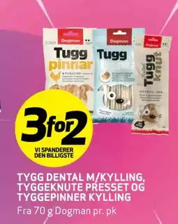 Bunnpris Tygg Dental m/kylling, tyggeknute presset og tyggepinner kylling tilbud
