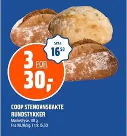 Coop Obs COOP STENOVNSBAKTE RUNDSTYKKER, NOK 30 tilbud