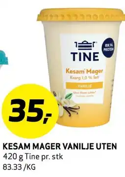 Bunnpris KESAM MAGER VANILJE UTEN, NOK 35 tilbud