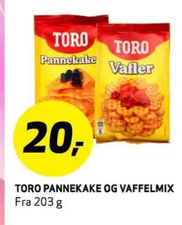 Bunnpris TORO PANNEKAKE OG VAFFELMIX, NOK 20 tilbud