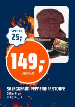 Coop Obs SKJEGGERØD PEPPERBIFF STORFE, NOK 149 tilbud