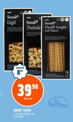 Coop Obs SMAK* PASTA, NOK 39.9 tilbud