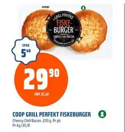 Coop Obs COOP GRILL PERFEKT FISKEBURGER, NOK 29.9 tilbud