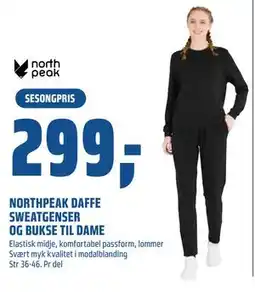 Coop Obs NORTHPEAK DAFFE SWEATGENSER OG BUKSE TIL DAME, NOK 299 tilbud