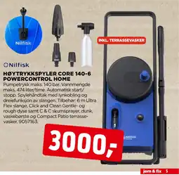 jem & fix Nilfisk Høytrykkspyler core 140-6 powercontrol home tilbud