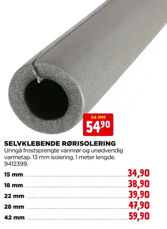jem & fix Selvklebende rørisolering tilbud