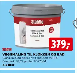 jem & fix Stabile Veggmaling til kjøkken og bad tilbud
