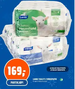 Coop Obs LAMBI Toalett-/tørkepapir tilbud