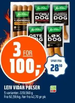 Coop Obs Leiv Vidar pølser tilbud
