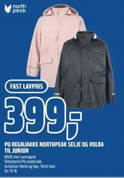 Coop Obs Pu regnjakke Northpeak selje og volda til Junior tilbud