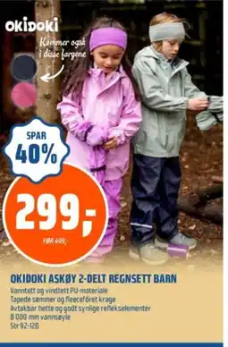 Coop Obs Okidoki Askøy 2-delt regnsett barn tilbud