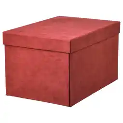 IKEA GjÄtta Eske med lokk, fløyel rødbrun, 18x25x15 cm tilbud