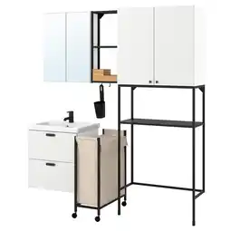 IKEA Enhet Tøyvask, antrasitt/hvit, 180x43x204 cm tilbud