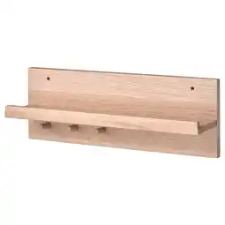 IKEA HÄstviskare Vegghylle med kroker, eik, 42x15x11 cm tilbud