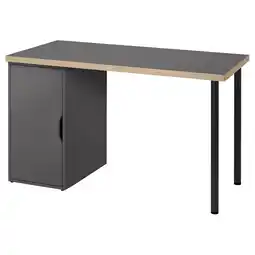 IKEA Lagkapten / alex Skrivebord, grå/tremønstret svart, 120x60 cm tilbud