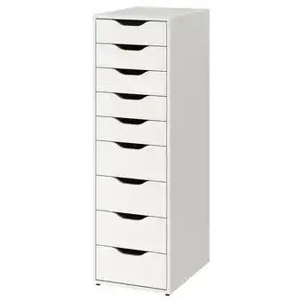 IKEA Alex Skuffeseksjon med 9 skuffer, hvit, 36x116 cm tilbud