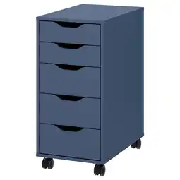 IKEA Alex Skuffeseksjon på hjul, blåsvart, 36x76 cm tilbud