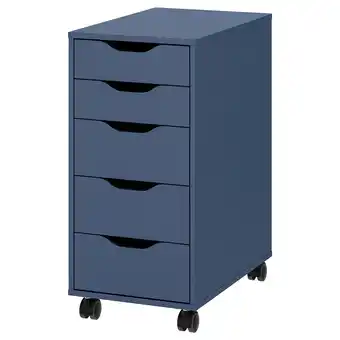 IKEA Alex Skuffeseksjon på hjul, blåsvart, 36x76 cm tilbud