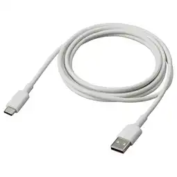 IKEA Sittbrunn usb-a til usb-c, hvit, 2 m tilbud