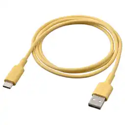 IKEA Sittbrunn usb-a til usb-c, lys gul, 1 m tilbud