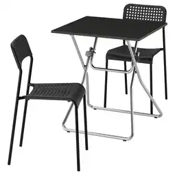 IKEA Gunde / adde Bord og 2 stoler, Sammenleggbar svart/svart, 67x67 cm tilbud