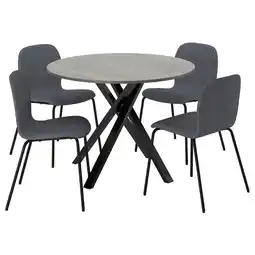 IKEA Mariedamm / karlpetter Bord og 4 stoler, mørk grå/gunnared mellomgrå svart, 105 cm tilbud