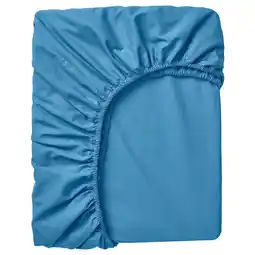 IKEA Dvala Laken, fasongsydd, blå, 160x200 cm tilbud