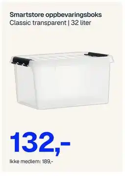 Jernia Smartstore oppbevaringsboks, NOK 189, Medlemspris tilbud
