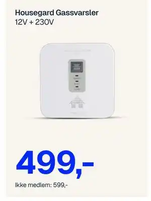 Jernia Housegard Gassvarsler, NOK 599, Medlemspris tilbud