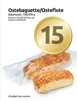 Ostebaguette/Osteflute, NOK 15