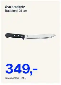 Jernia Øyo brødkniv, NOK 699, Medlemspris tilbud