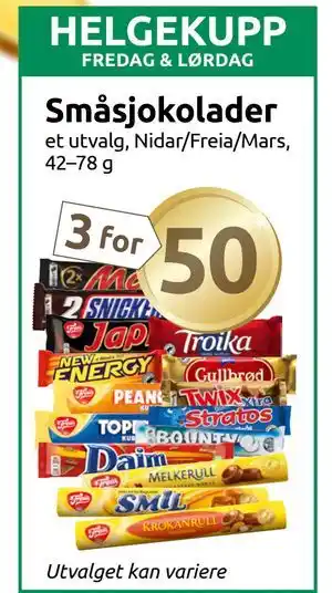 Joker Småsjokolader, NOK 50 tilbud