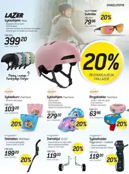 Thansen 20% PÅ SYKKELHJELM FRA LAZER tilbud
